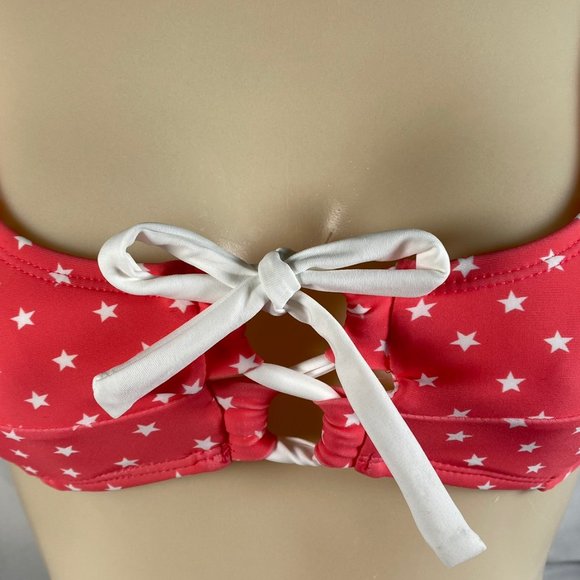 2/$10 💥 NEW (S) Sugar Coast Pink White Star Pattern Swimsuit Bikini Top (524) - Picture 3 of 7